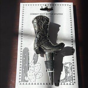 Silver Western Cowboy Boot Bar Accessory